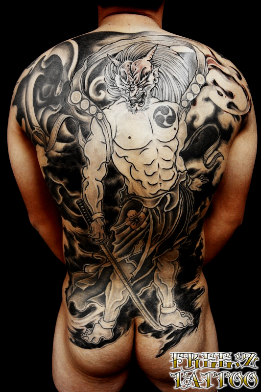 背中一面鬼の刺青irezumi 千葉幕張タトゥーtattoo 千葉彫師 千葉タトゥーは千葉市花見川区幕張本郷のfree Z Tattoo フリーズ タトゥー