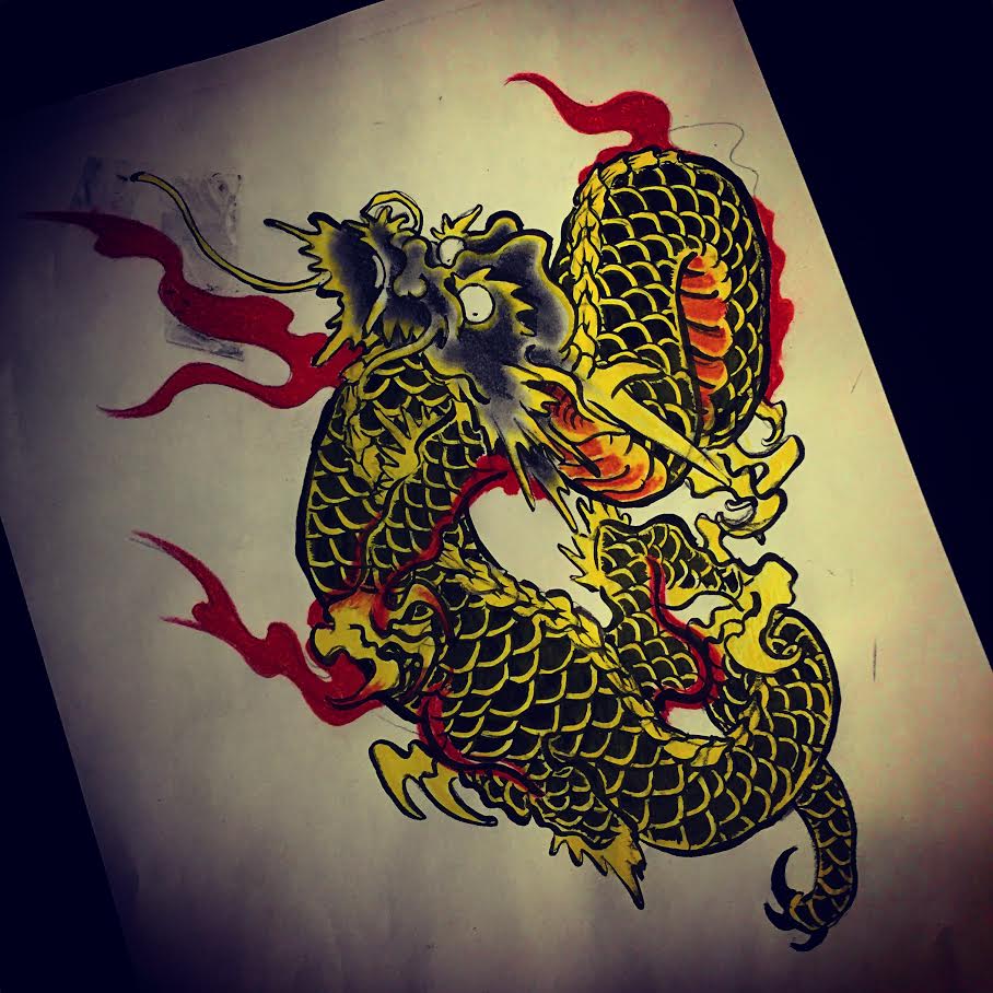 昇り龍の下絵刺青irezumi【千葉幕張タトゥーtattoo】千葉彫師 千葉タトゥーは千葉市花見川区幕張本郷のFREEZ TATTOO