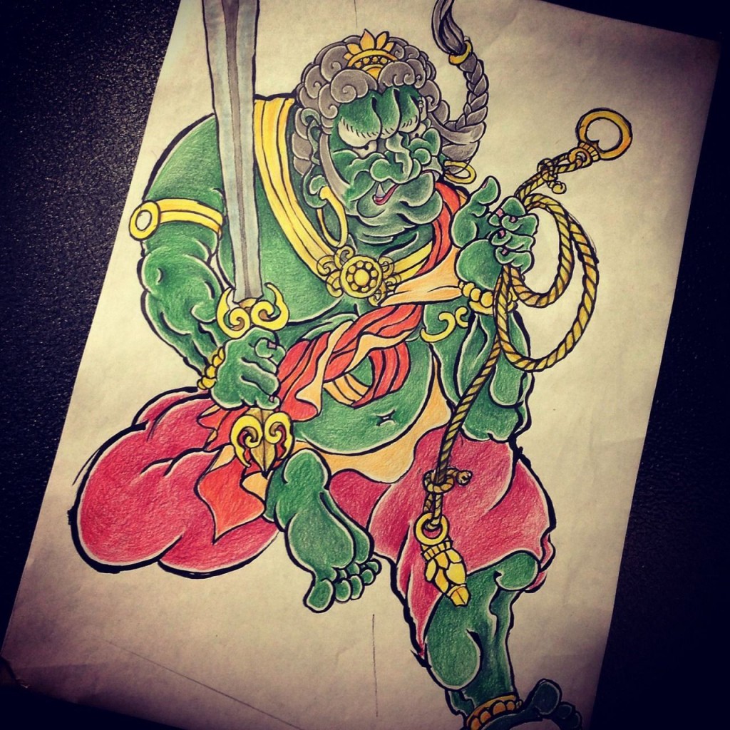 不動明王の下絵刺青irezumi【千葉幕張タトゥーtattoo】千葉彫師 千葉タトゥーは千葉市花見川区幕張本郷のFREEZ TATTOO｜フリーズタトゥー。