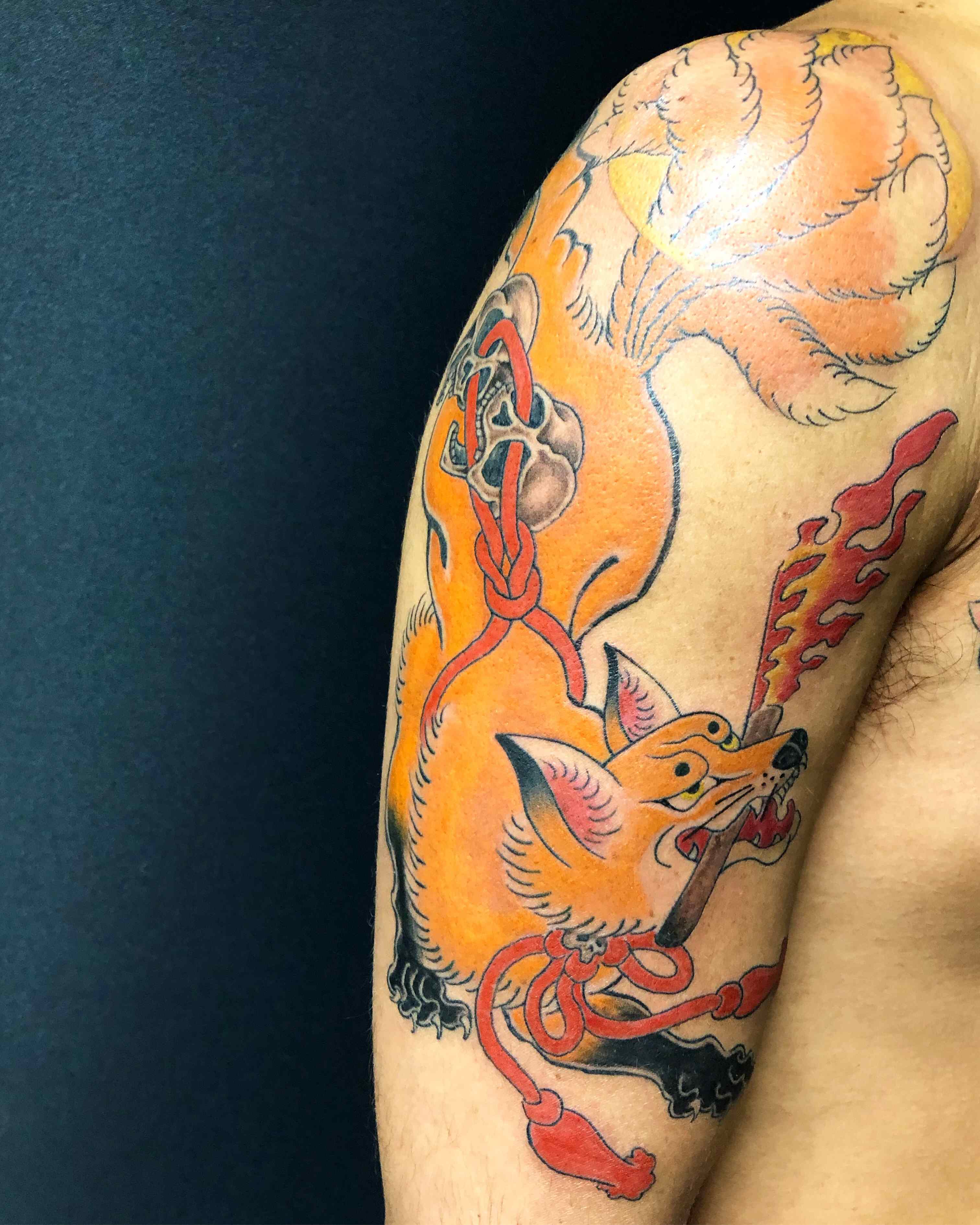 九尾の狐の刺青irezumi。【千葉幕張タトゥーtattoo】千葉県彫師 千葉タトゥーは千葉市花見川区幕張本郷のFREEZ TATTOO