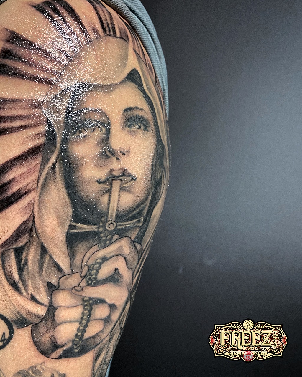 マリア様と天使のタトゥーtattoo【千葉幕張刺青irezumi】千葉女性彫師