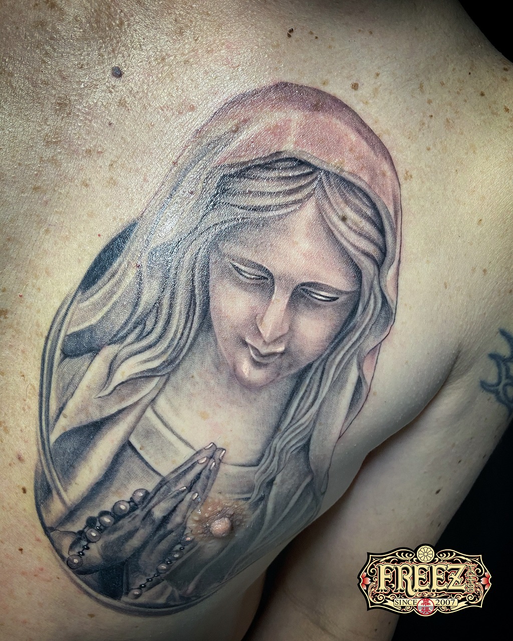 ◼︎Old School tattoo マリアキークロシェット(M)聖母　キリスト ◼︎Old School tattoo マリアキークロシェット(M)聖母 キリスト