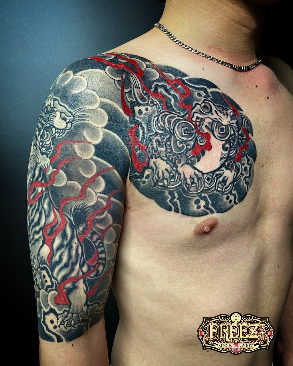 ゼニガエルに虎の刺青irezumi【千葉幕張タトゥーtattoo】千葉