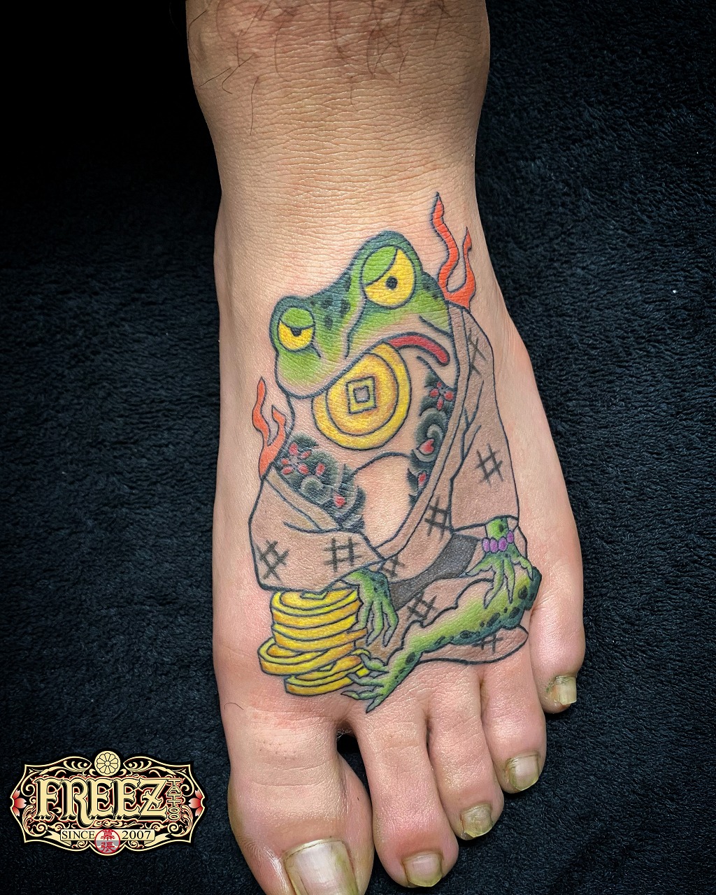 三本脚の銭蛙の刺青irezumi【千葉幕張タトゥーtattoo】 | 千葉